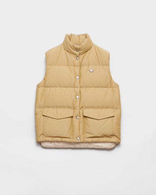 Prada Natural Medium-Weight Technical Fabric Down Vest