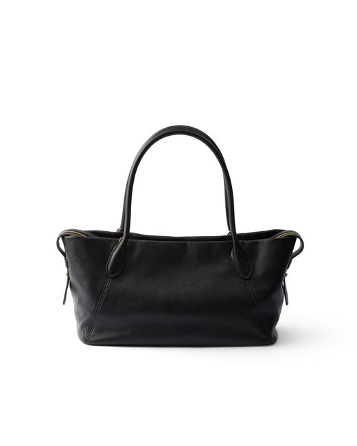 Prada Black Ouvert Large Leather Tote Bag