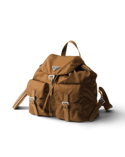 Prada Brown Medium Re-Nylon Backpack With Pouch