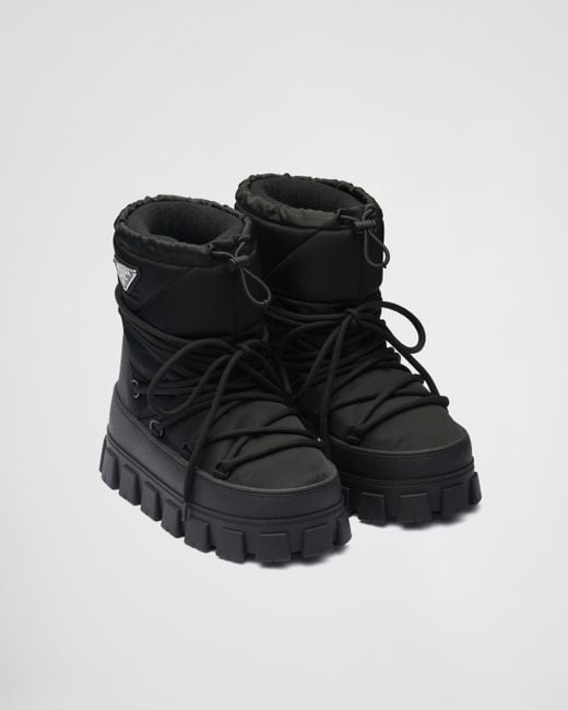Prada Black Winter Nylon Platform Boots