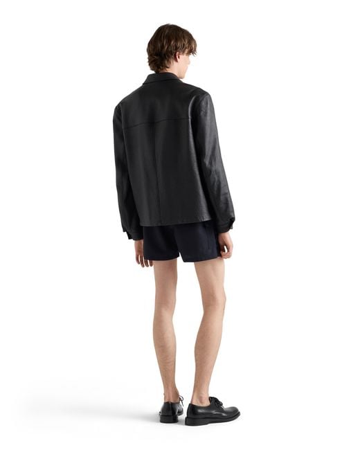 Prada Black Nappa Leather Jacket for men