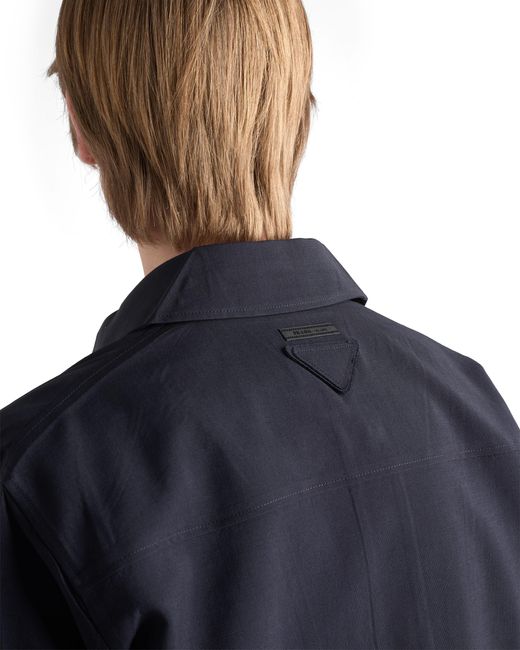 Prada Blue Mohair And Wool Blouson Jacket for men