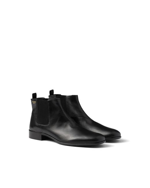 Prada Black Leather Booties