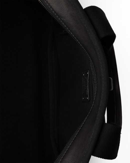 Prada Black Route Large Canvas And Leather Tote Bag