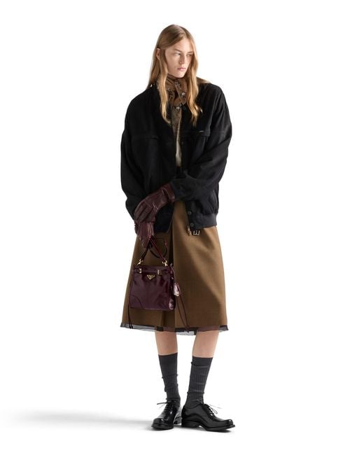Prada Purple Bonnie Leather Mini Shoulder Bag, Burgundy