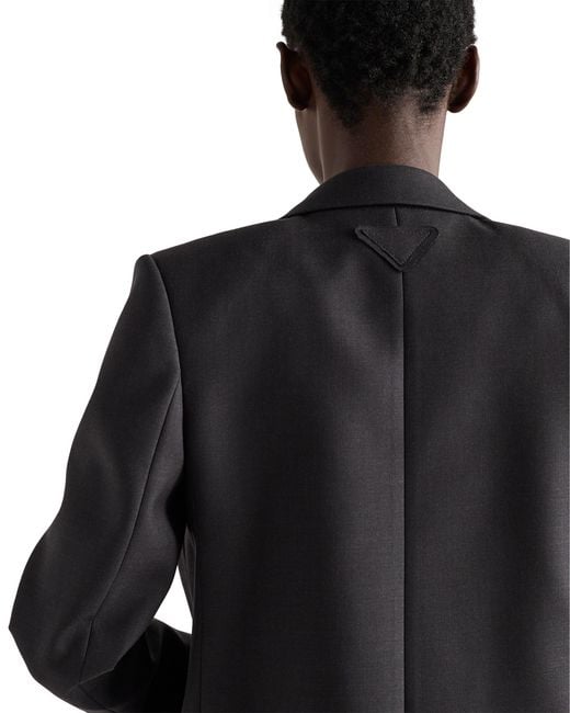 Prada Blue Single-Breasted Gabardine Jacket