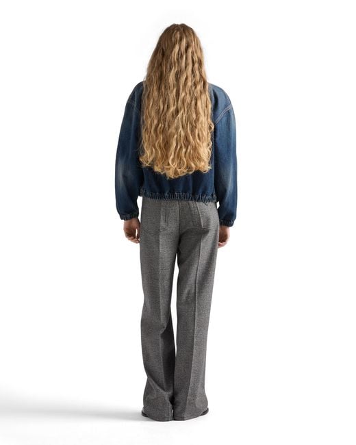 Prada Blue Washed Denim Blouson Jacket