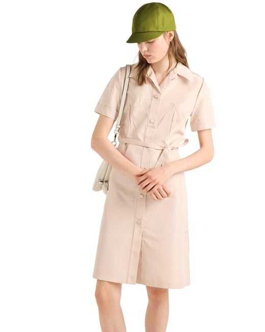 Prada Natural Faille Shirt Dress