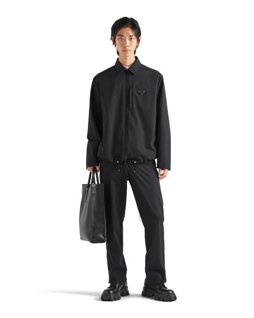 Prada Black Stretch Technical Fabric Pants
