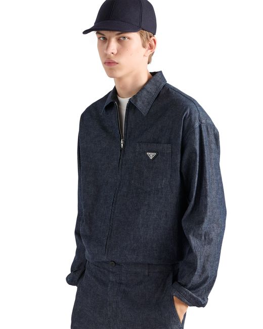 Prada Blue Chambray Shirt for men
