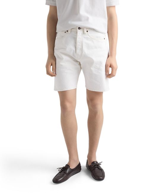 Prada White Old Denim Bermudas for men