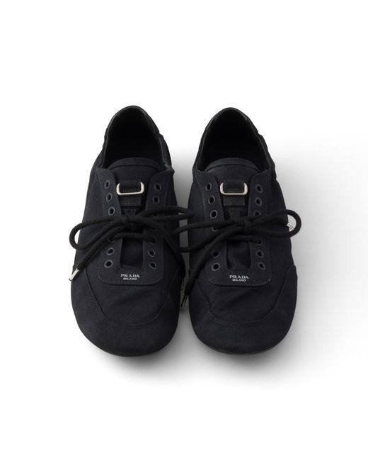 Prada Black Collapse Canvas Sneakers, Size 5,5 for men