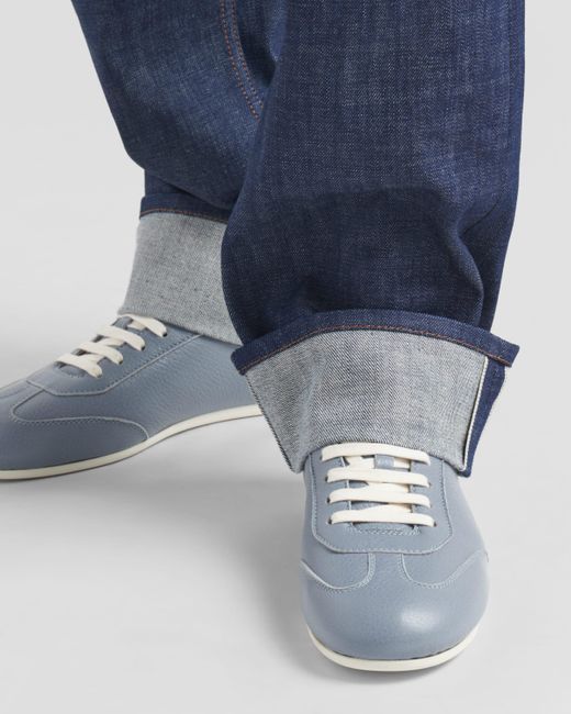 Sneakers En Cuir Prada pour homme en coloris Blue