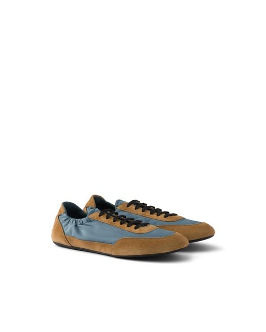 Prada Multicolor Collapse Re-Nylon And Suede Sneakers