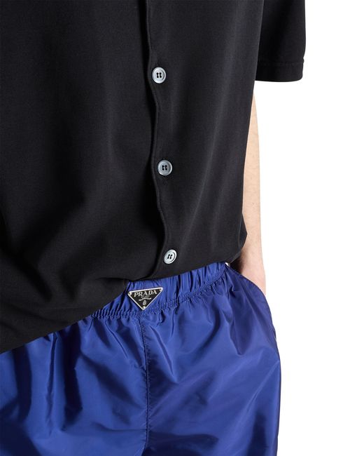 Prada Blue Re-Nylon Swim Trunks for men