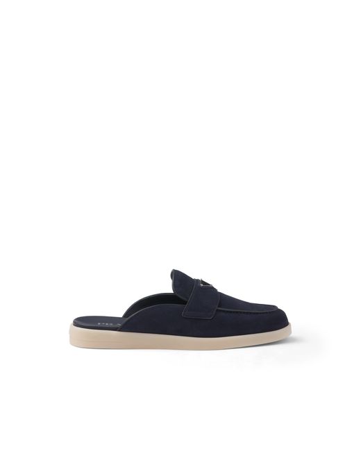 Prada Blue Suede Sabots, Size 9 for men