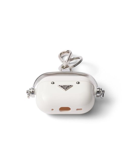 Prada White Airpods Pro 2 Case With Keychain for men