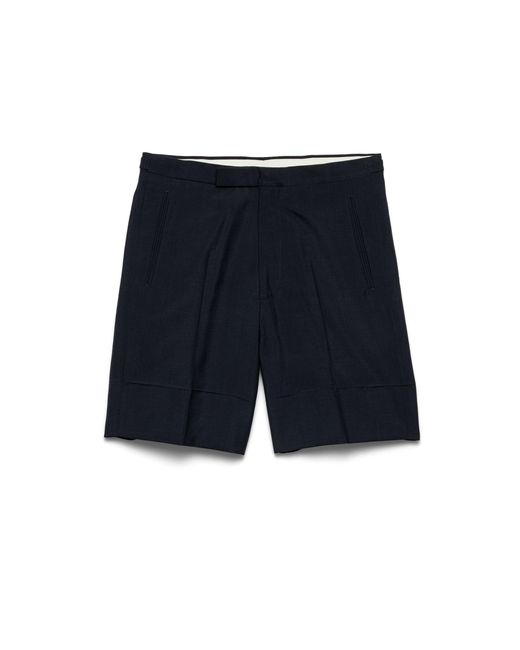 Prada Blue Mohair And Wool Bermudas for men