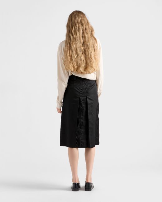 Jupe Évasée En Re-Nylon Prada en coloris Black