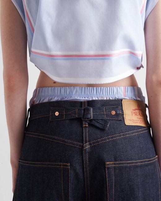 PRADA loose-fit denim jeans ワイド レッグ デニム ジーンズ ライトブルー ワイドレッグ デニム ジーンズ | PRADA