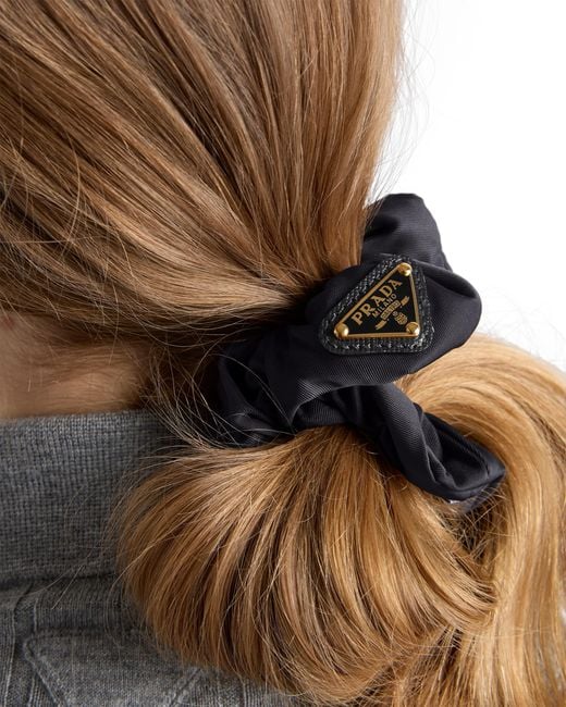 Prada White Re-Nylon Hair Bands, /Cameo
