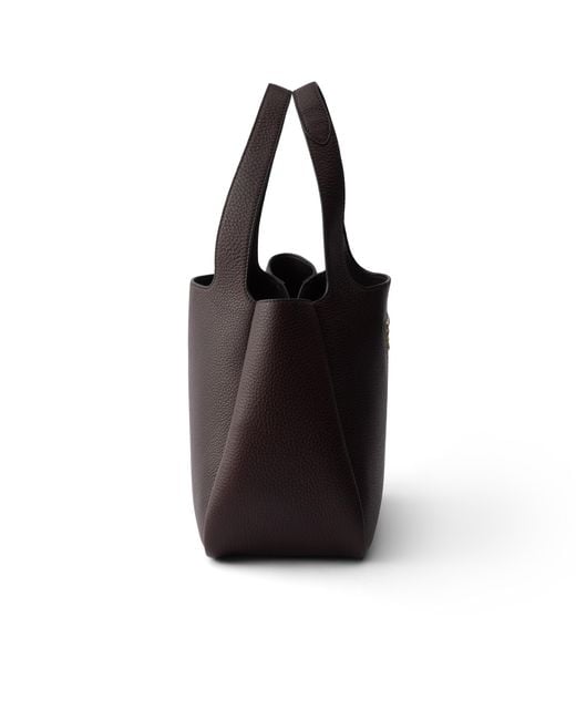 Prada Black Liaison Small Leather Tote Bag, Dark