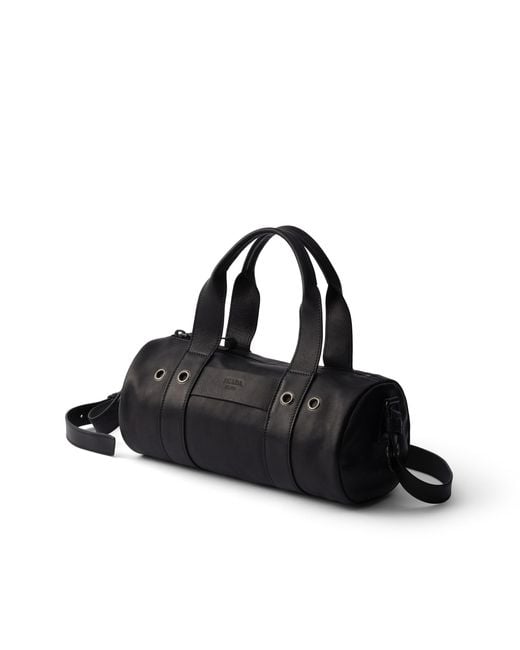 Prada Black Route Large Leather Top-Handle Bag