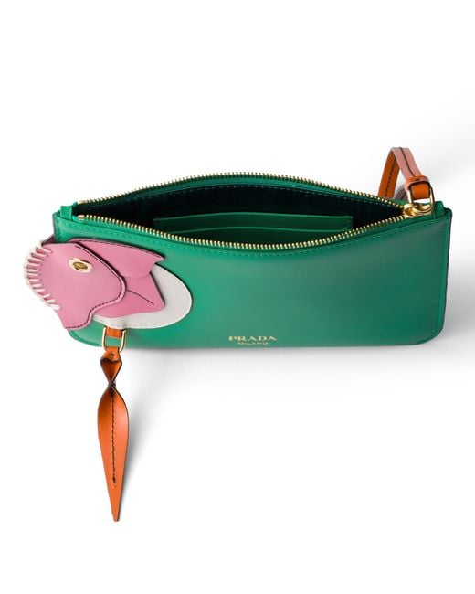 Pouch Con Zip di Prada in Green