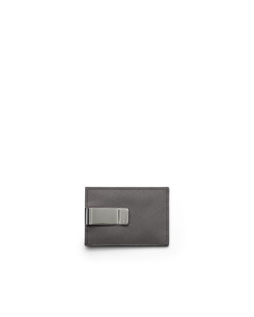 Prada White Saffiano Leather Card Holder for men