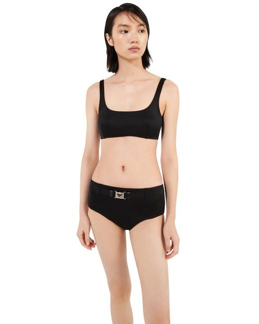 Prada White Interlock Fabric Bikini Top
