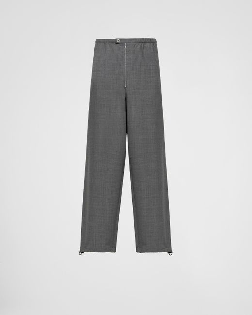 Prada Gray Wool Pants for men