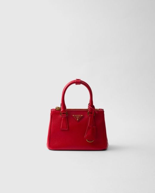 Prada Red Galleria Saffiano Leather Micro Bag