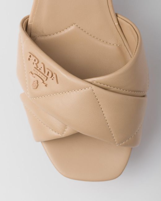Prada Multicolor Quilted Nappa Leather Platform Sandals