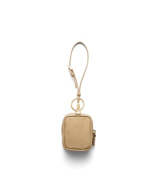 Prada White Re-Edition 1978 Re-Nylon Mini-Pouch With Keychain