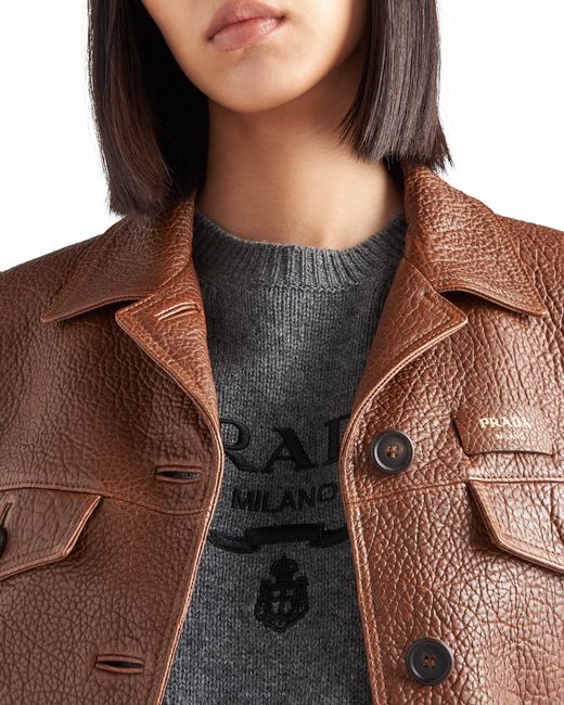 Prada Gray Wool And Cashmere Crew-neck Sweater