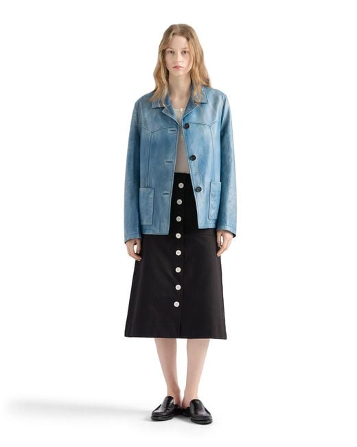 Prada Blue Nappa Leather Jacket