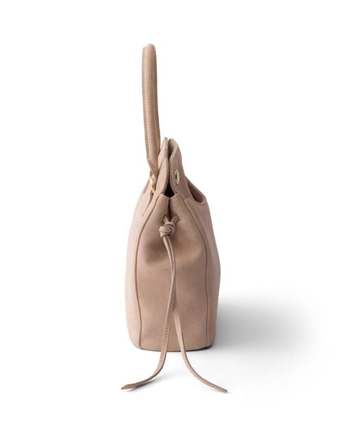 Prada Natural Carry Mini Suede Handbag