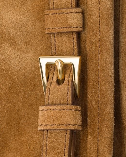 Prada Brown Bonnie Small Suede Shoulder Bag