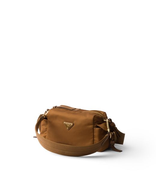 Prada Brown Explore Small Re-Nylon And Leather Shoulder Bag, Brandy