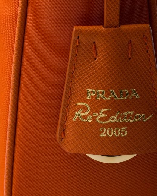 Prada Brown Re-Edition 2005 Re-Nylon And Saffiano Mini Bag