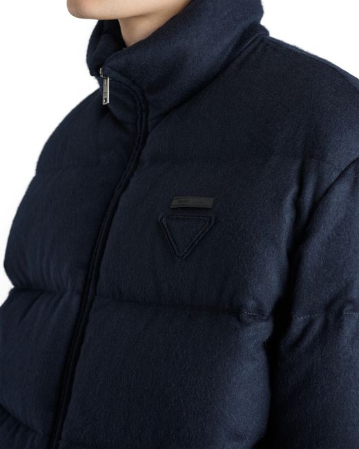 Cashmere quilted down jacket Prada de hombre de color Blue