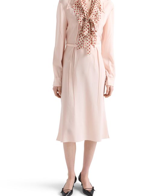 Prada Pink Embroidered Marocain Dress