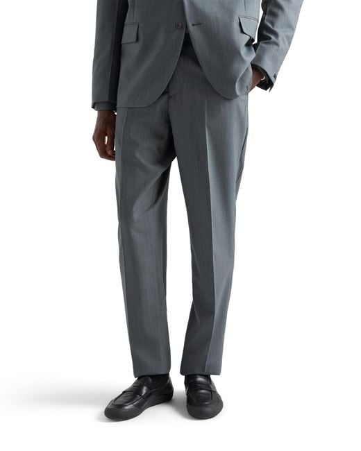 Prada Gray Wool Pants for men