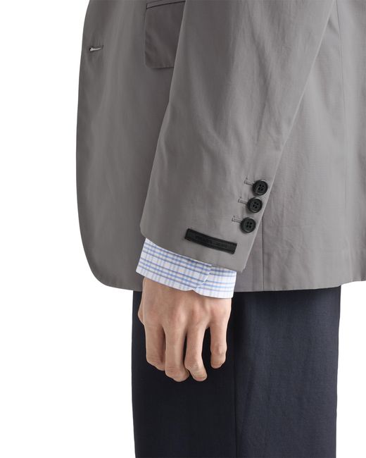 Prada Gray Single-Breasted Cotton Jacket for men