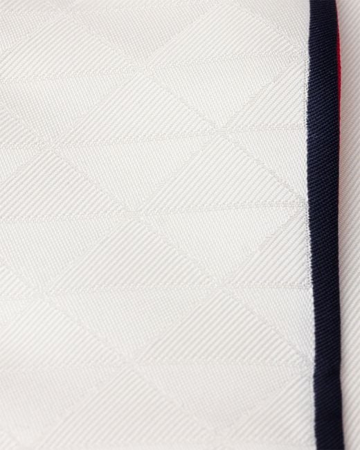 Prada White Printed Silk Twill Jacquard Skinny Scarf