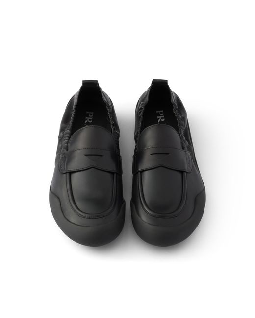 Prada Black Speedrock Leather Loafers, Size 5 for men