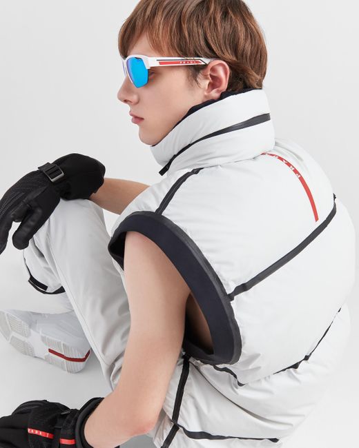 Prada White Light Technical Fabric Down Vest for men