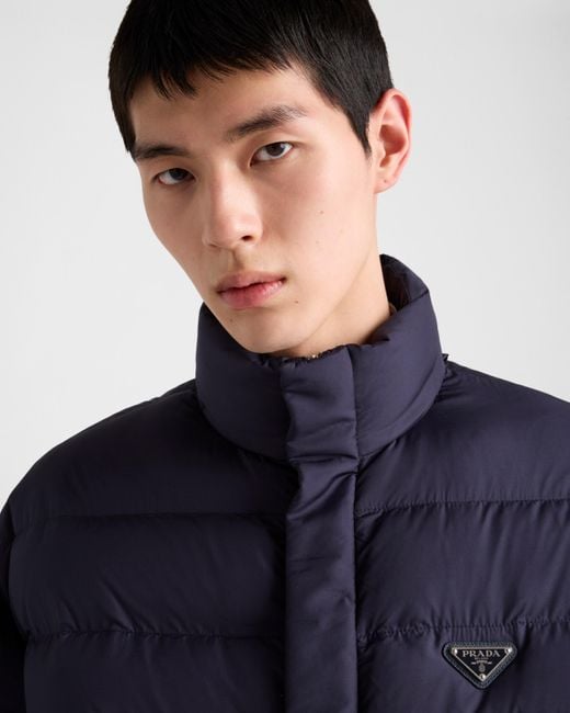 Prada Blue Technical Down-Filled Jacket for men