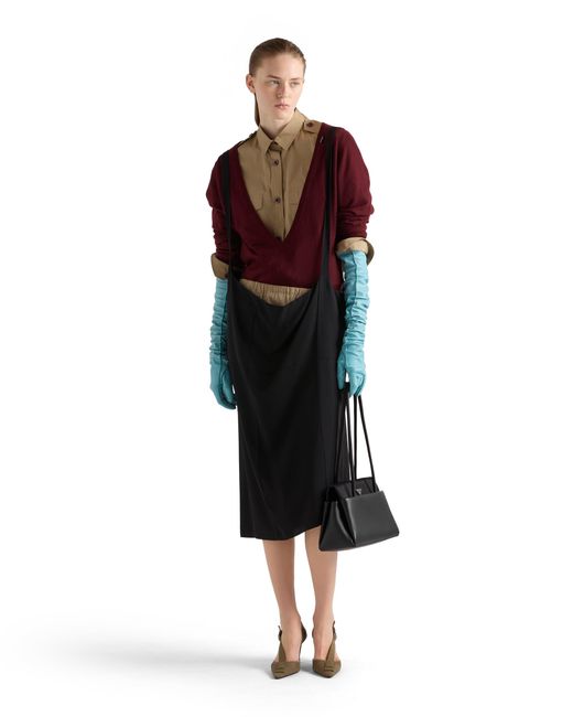 Prada Red Cashmere V-Neck Sweater, Amaranth