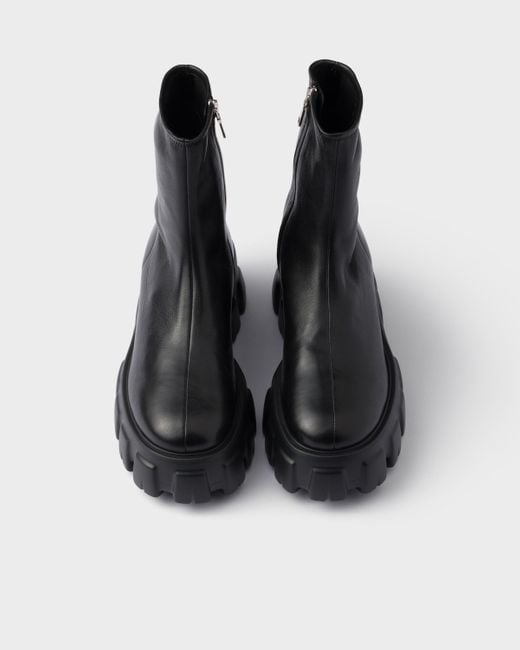 Bottines Monolith En Cuir Nappa Stretch Prada en coloris Black